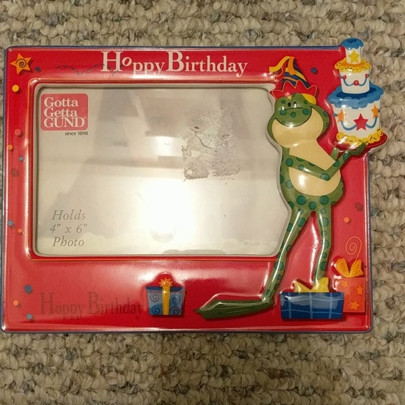 Birthday picture frame by Gund for frog lovers - Picture 1 of 7